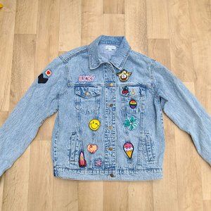 NWT - Honey Punch Acid Wash Jean Emblemed Jacket
